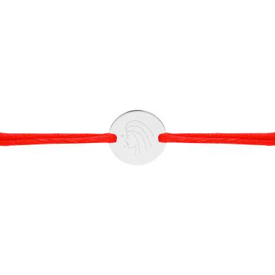Bracelet Cordon Médaille Zodiaque Vierge & Etoiles en Argent 925, Longueur Ajustable - Lumiosa