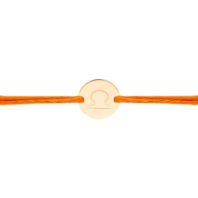 Bracelet Cordon Médaille Zodiaque Balance Plaqué Or Jaune, Longueur Ajustable - Lumiosa