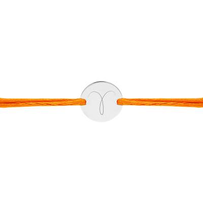 Bracelet Cordon Médaille Zodiaque Bélier en Argent 925, Longueur Ajustable - Lumiosa