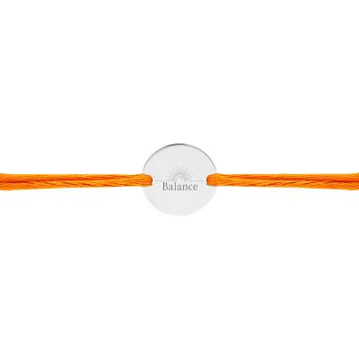Bracelet Cordon Médaille Zodiaque Balance & Soleil en Argent 925, Longueur Ajustable - Lumiosa