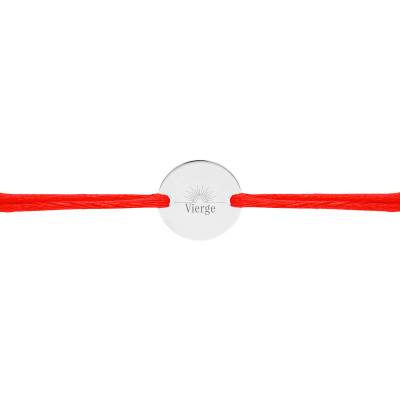Bracelet Cordon Médaille Zodiaque Vierge & Soleil en Argent 925, Longueur Ajustable - Lumiosa