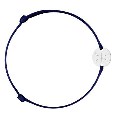 Bracelet Cordon Médaille Zodiaque Poissons en Argent 925, Longueur Ajustable - Lumiosa