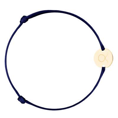Bracelet Cordon Médaille Zodiaque Taureau Plaqué Or Jaune, Longueur Ajustable - Lumiosa