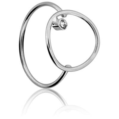 750 White Gold Round Wire Diamond Ring - Ocarat