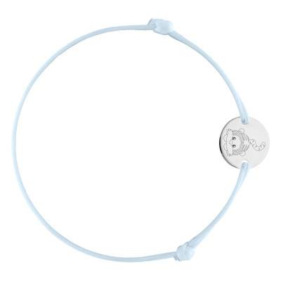 Bracelet Cordon Médaille Signe Chinois Tigre en Argent 925, Longueur Ajustable - Lumiosa