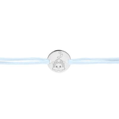 Bracelet Cordon Médaille Signe Chinois Tigre en Argent 925, Longueur Ajustable - Lumiosa