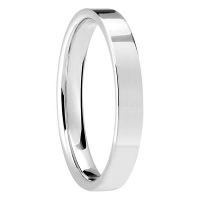Alliance Ruban Standard Brillante en Or Blanc 750 - Ponce