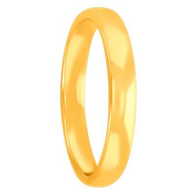 750/1000 Yellow Gold Jonc Parisien Prestige Wedding Ring, 3.50 mm Width - Ponce