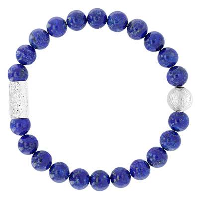 Silver Buddha & Lapis Lazuli Bracelet - Lauren Steven