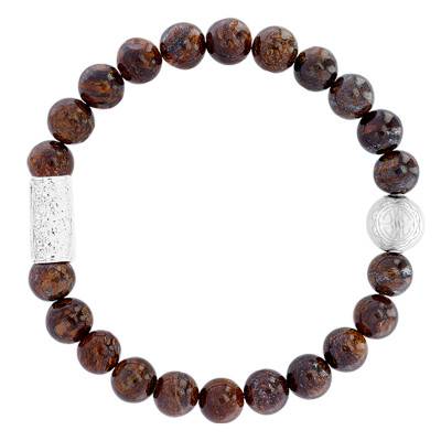 Bracelet Bronzite & Buddha Argenté - Lauren Steven