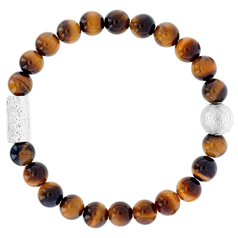 Silver Buddha & Tiger's Eye Bracelet - Lauren Steven