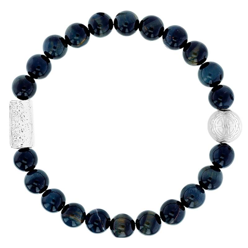 Silver Buddha & Blue Tiger's Eye Bracelet - Lauren Steven
