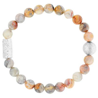 Crazy Stone & Silver Buddha Bracelet - Lauren Steven