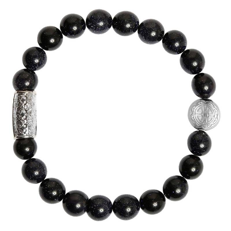 Blue Sand Stone Buddha Bracelet, Length 18.50 cm to 20.50 cm - Lauren Steven