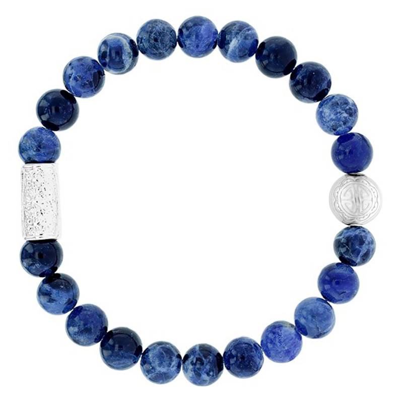 African Sodalite & Silver Buddha Bracelet - Lauren Steven