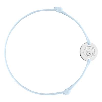 Bracelet Cordon Médaille Zodiaque Lion Enfantin en Argent 925, Longueur Ajustable - Lumiosa