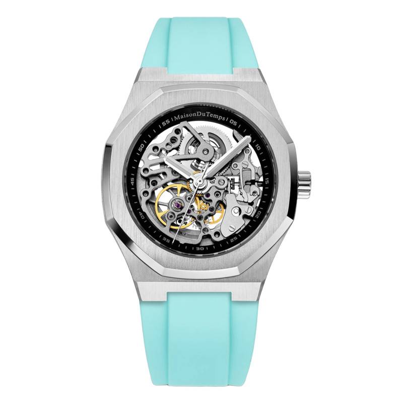 MTBeta Skeleton Turquoise Silicone Watch - Maison du Temps