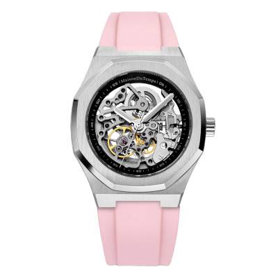 MTBeta Skeleton Pink Silicone Watch - Maison du Temps