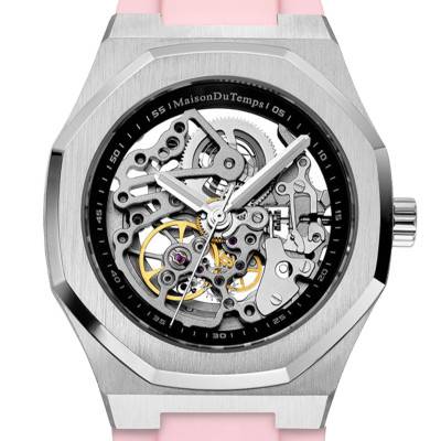 MTBeta Skeleton Pink Silicone Watch - Maison du Temps