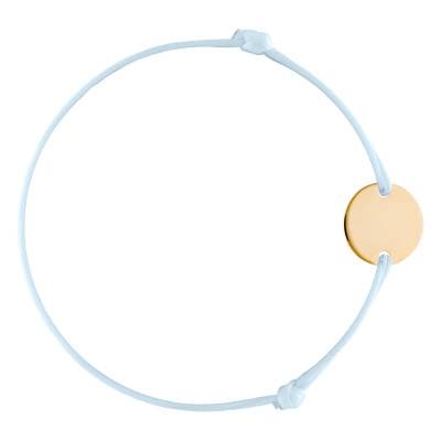 Customizable Yellow Gold-Plated Cord Bracelet with Medal, Adjustable Length - Lumiosa