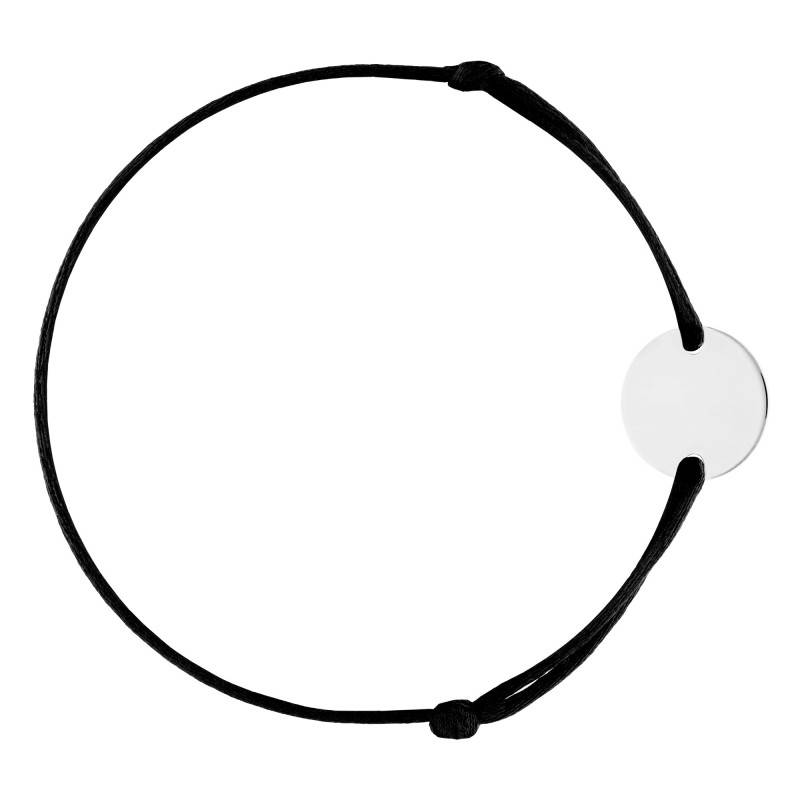 925 Silver customizable Cord Bracelet With Medal, Adjustable Length - Lumiosa