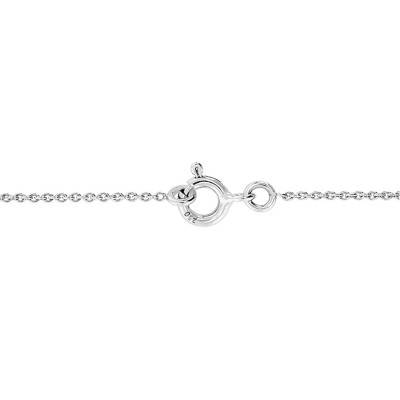Collier Topaze Blue London Rond en Or Blanc 750, Longueur 38 cm à 45 cm - Ocarat