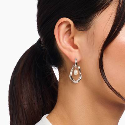 Natural Beauty Drop Earrings in 925 Silver & Freshwater Pearls - H2321-082-14 - Thomas Sabo