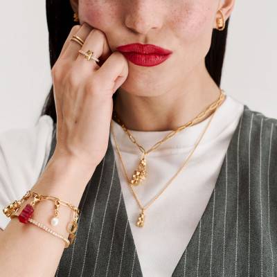 Haribo Yellow Gold-Plated White Zirconium Oxide Ring - TR2504-414-14 - Thomas Sabo