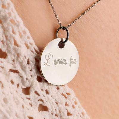 Médaille L'Amour Fou en Argent 925, Diamètre 19 mm - Lumiosa
