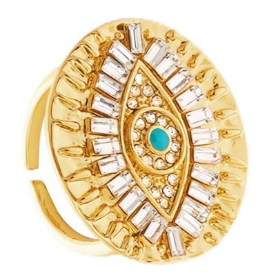 Gold Ramsez Ring & Cubic Zirconia - Hipanema
