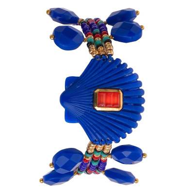 Bracelet Shelley Multi-liens Indigo, Perles & Résine, Longueur de 15,5 à 20,5 cm - Hipanema