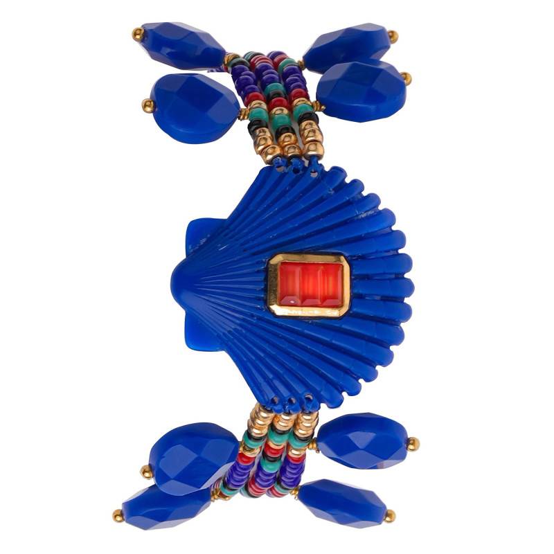 Hipanema Shelley Indigo Multi-Strand Resin & Bead Bracelet, Length 15,5 cm to 20,5 cm - Hipanema