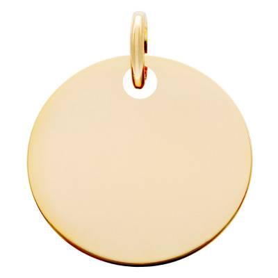 Médaille Personnalisable en Plaqué Or Jaune, Diamètre 15 mm - Lumiosa