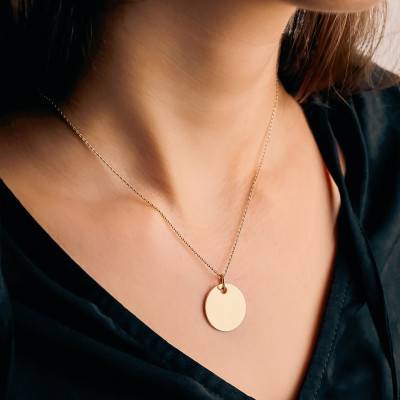 Médaille Personnalisable en Plaqué Or Jaune, Diamètre 19 mm - Lumiosa