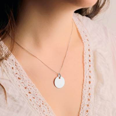 Médaille Personnalisable en Argent 925, Diamètre 19 mm - Lumiosa