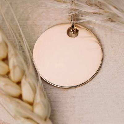 Yellow Gold-Plated Customizable Medal, 15 mm Diameter - Lumiosa