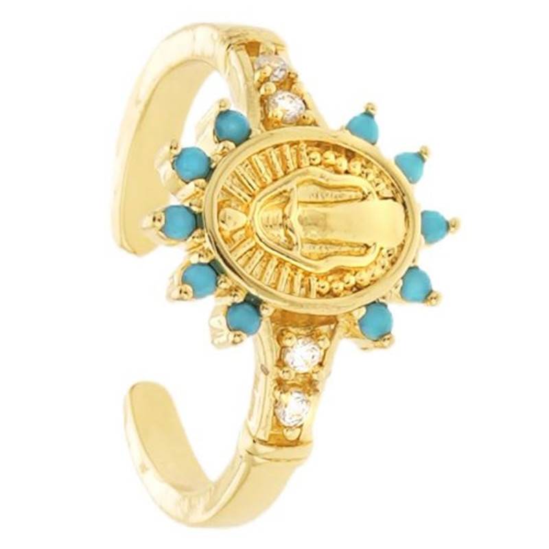 Bague Marisa Dorée & Zircons Bleus - Hipanema