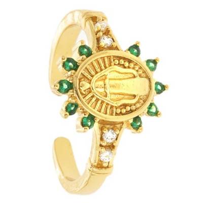 Bague Marisa Dorée & Zircons Verts - Hipanema