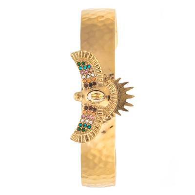 Bracelet Serra Doré & Strass Multicolores, Longueur ajustable - Hipanema