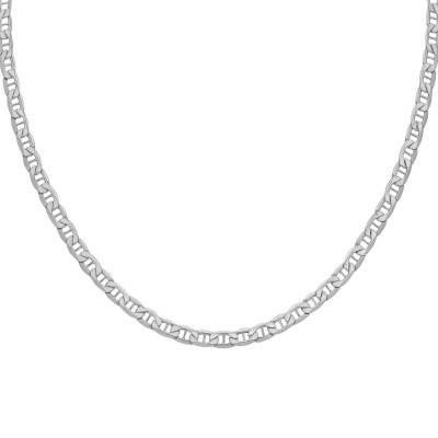 925 Sterling Silver Flat Mariner Chain, 41-61 cm Length - Emanessence