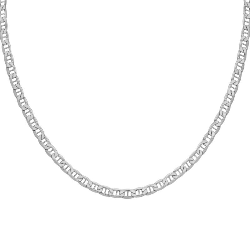 925 Sterling Silver Flat Mariner Chain, 41-61 cm Length - Emanessence