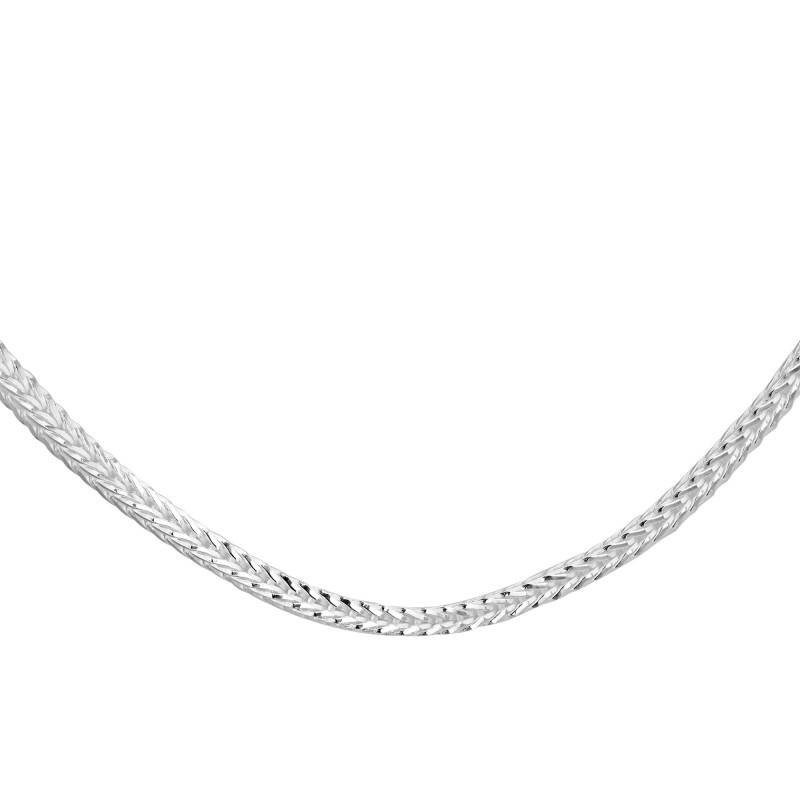 925 Silver Palm Link Chain, Length 46 cm to 61 cm, Width 2 mm - Emanessence