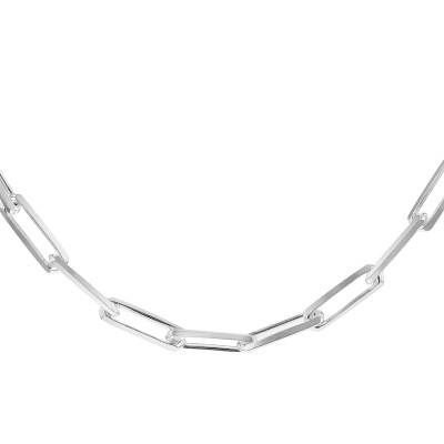 Chaîne Maille Rectangle en Argent 925, Largeur 5,00 mm, Longueur 51 cm - Emanessence
