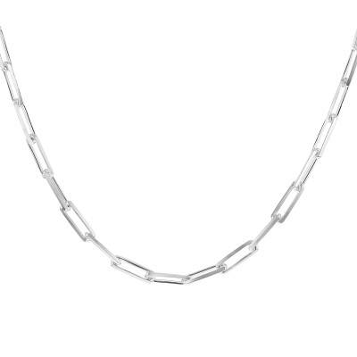 925 Silver Rectangular Link Chain, Length 51 cm, Width 5 mm - Emanessence