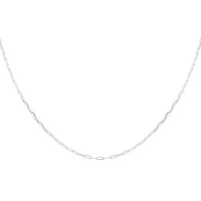 925 Sterling Silver Rectangular Link Chain, 1.65 mm Wide, 41-51 cm Length - Emanessence