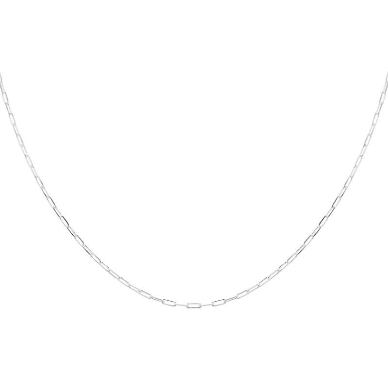 925 Sterling Silver Rectangular Link Chain, 1.65 mm Wide, 41-51 cm Length - Emanessence