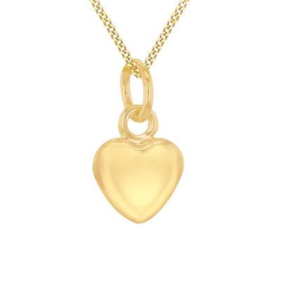 Pendentif Coeur Poli en Or Jaune 375 - Emanessence