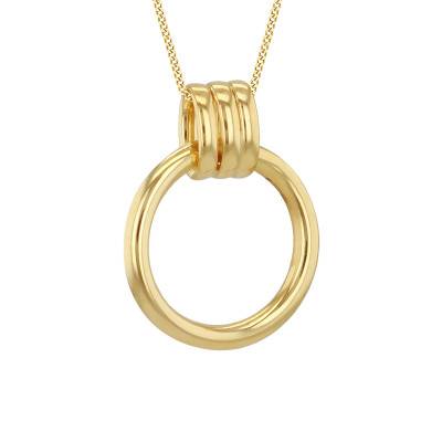 375/1000 Yellow Gold Round & Triple Circle Pendant - Emanessence