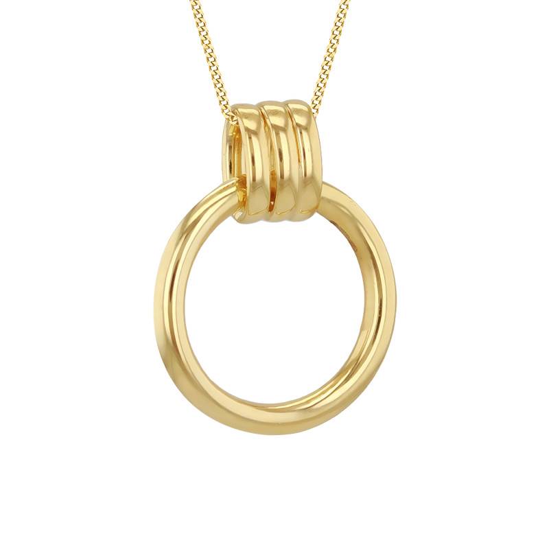 375/1000 Yellow Gold Round & Triple Circle Pendant - Emanessence