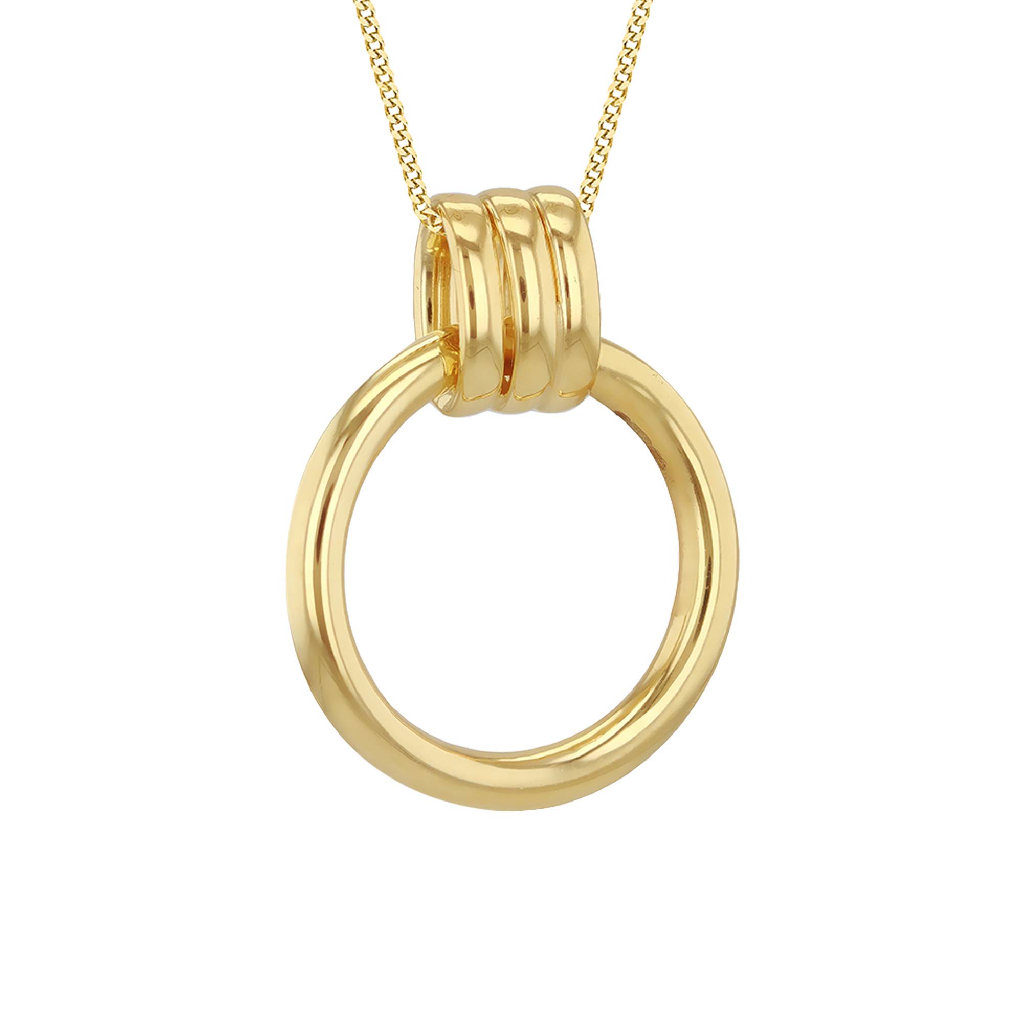 Pendentif Rond Triple Cercle en Or Jaune 375-Emanessence Ocarat